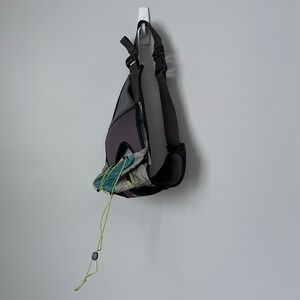 REI Double Shot Sling Bag Fanny Pack Water Bottle Holder Outdoor Grey Teal